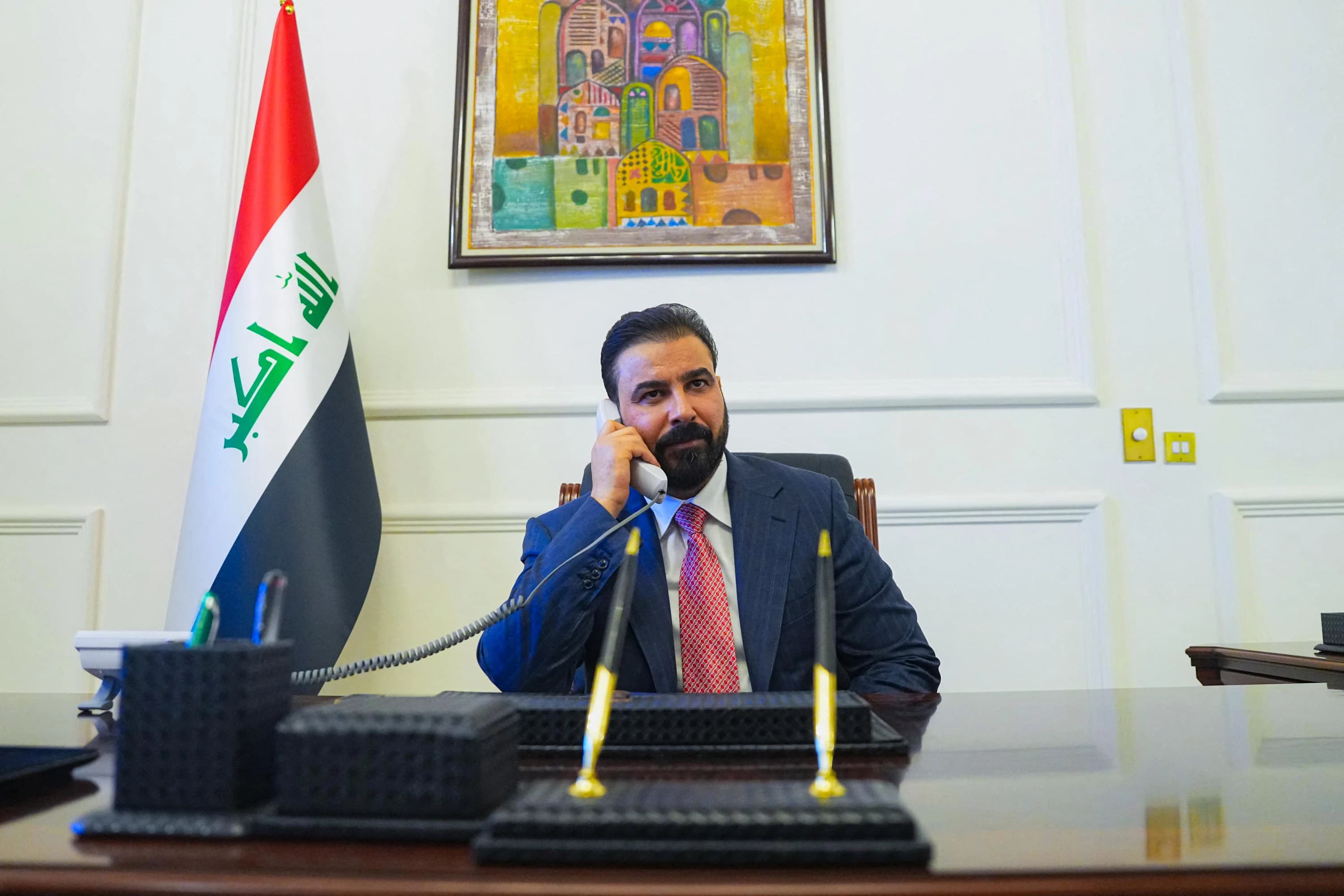 Iraqi Prime minister Ali al-Zaidi on a phone call in Baghdad  on April 28, 2026.Photo: Iraqi PMO