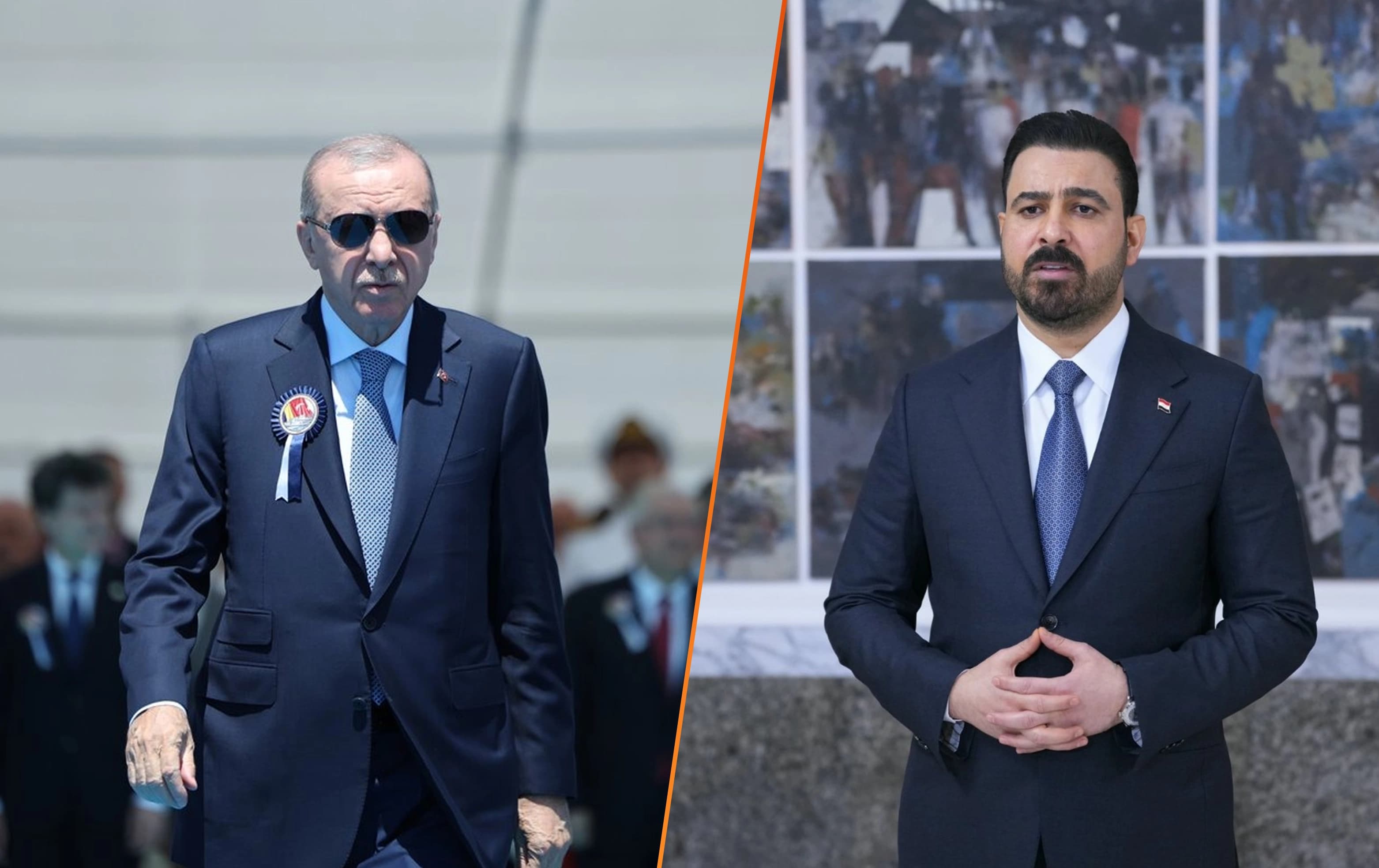 Iraqi Prime Minister Ali al-Zaidi (right) and Turkish President Recep Tayyip Erdogan (left). Photos: their offices.