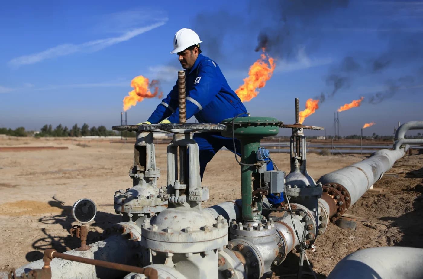 A worker at an oil field in Iraq. File photo: AFP