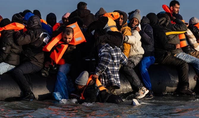 A boat carrying migrants toward European shores. Photo: File/AFP