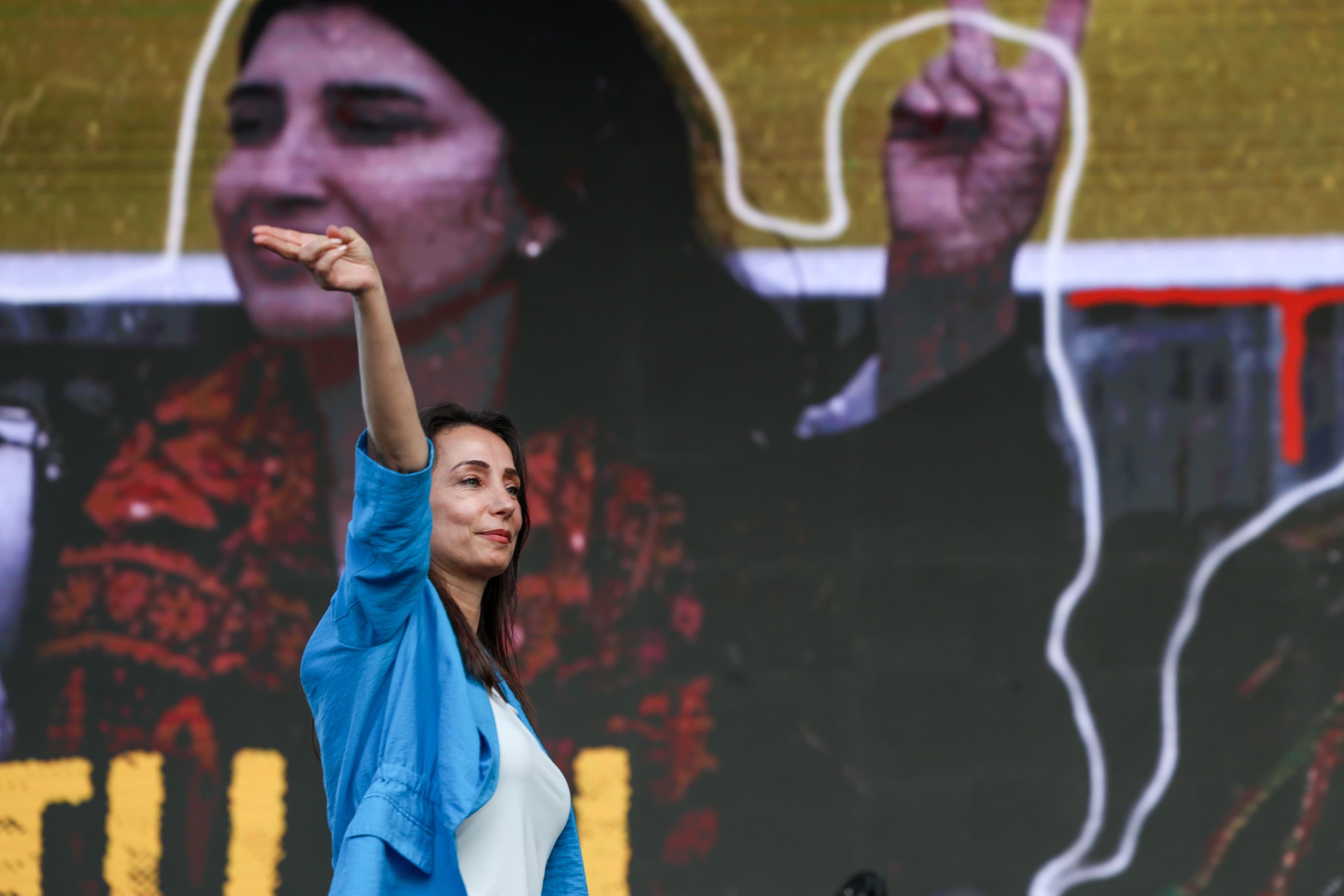 DEM Parti Eş Genel Başkanı Tülay Hatimoğulları, Mersin'de konuştu. / Foto: DEM Parti  X hesabı
