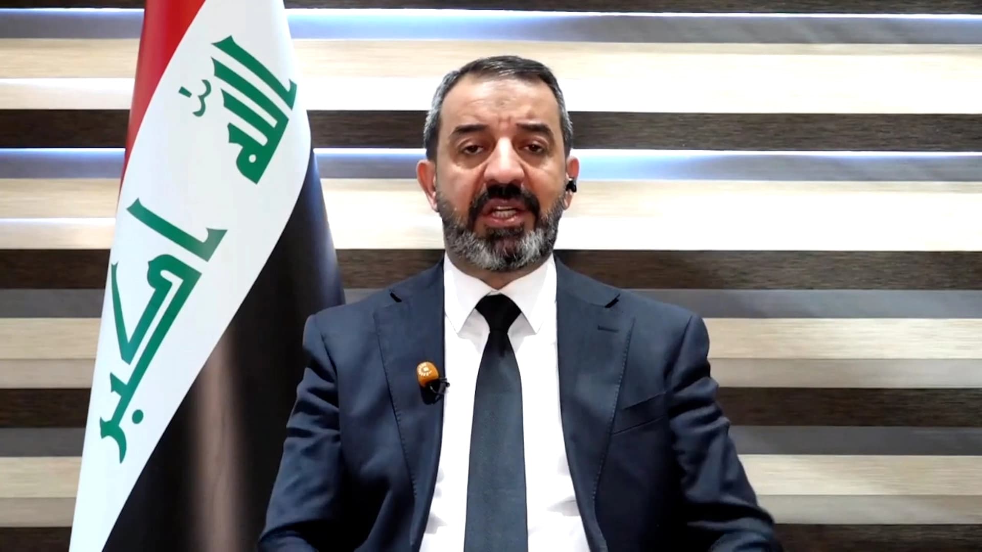 Islamic Supreme Council of Iraq spokesperson Ali al-Daffayi in an interview with Rudaw on July 1, 2026. Photo: Screengrab/Rudaw