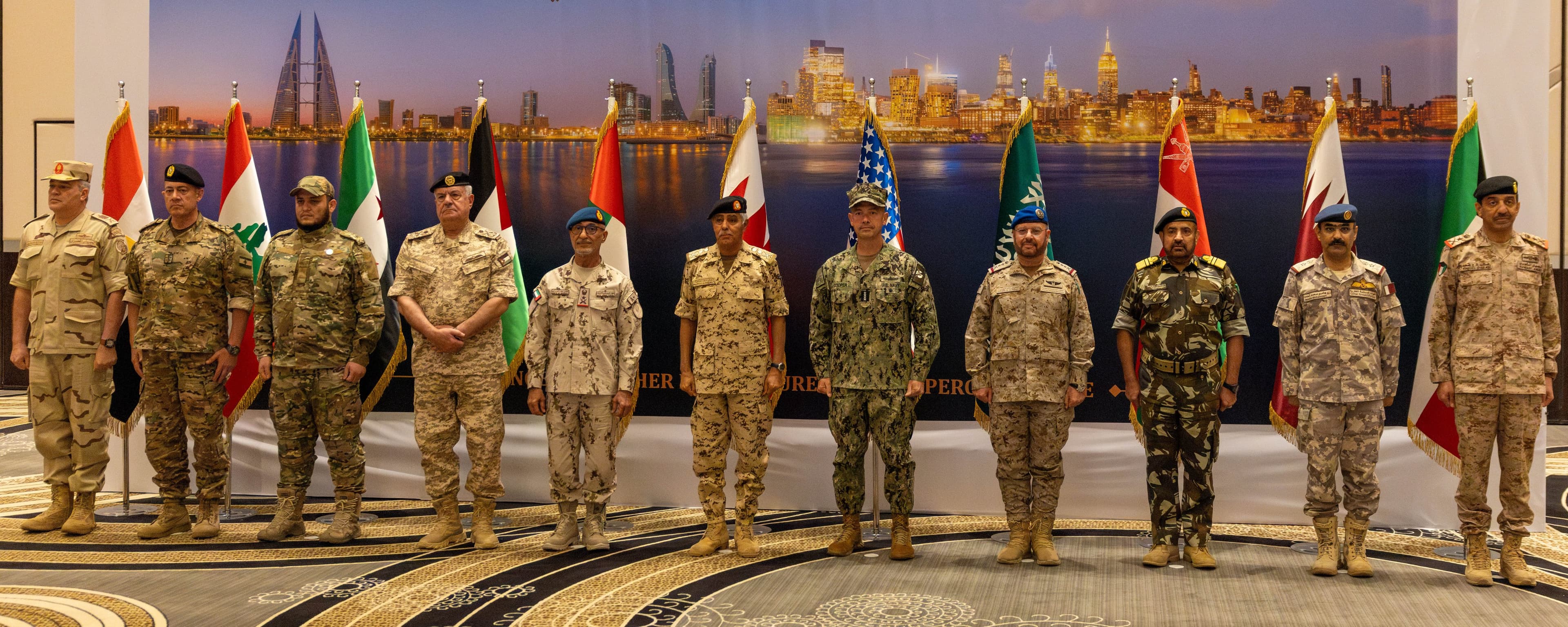 Defense leaders from 12 nations - Bahrain, Egypt, Jordan, Kuwait, Lebanon, Oman, Qatar, Saudi Arabia, Syria, the United Arab Emirates and Yemen - participate in regional security dialogue in Bahrain on July 1, 2026. Photo: CENTCOM/X