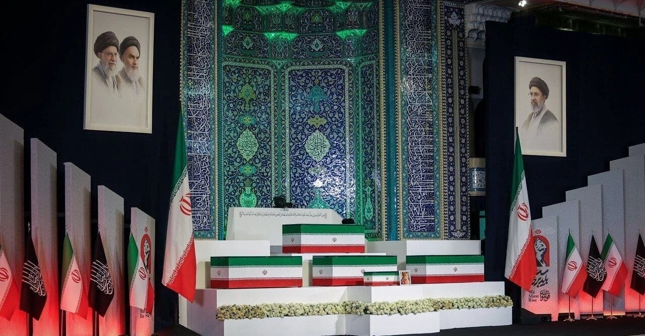 Body of Iran's late supreme leader Ali Khamenei (1939 - 2026) and other killed along his side transferred to Tehran's Grand Mosalla on July 3, 2026. Photo: ISNA