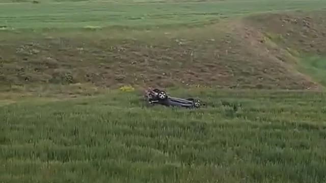 Otomobîla ku qeza kiriye / Wêne: DHA