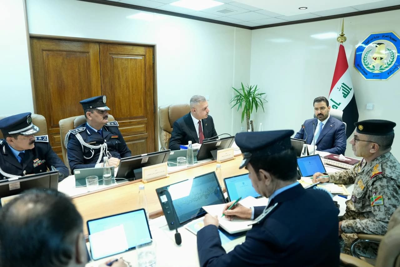 Iraqi Prime Minister Ali al-Zaidi chairs a meeting at the Ministry of Interior on July 4, 2026. Photo: Prime Minister's office