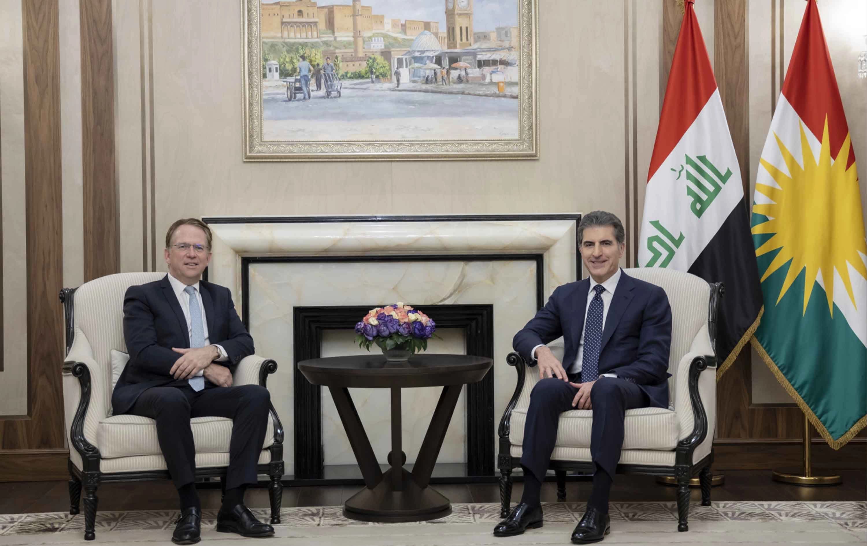 استقبال رئيس إقليم كوردستان للسفير الفرنسي لدى العراق
