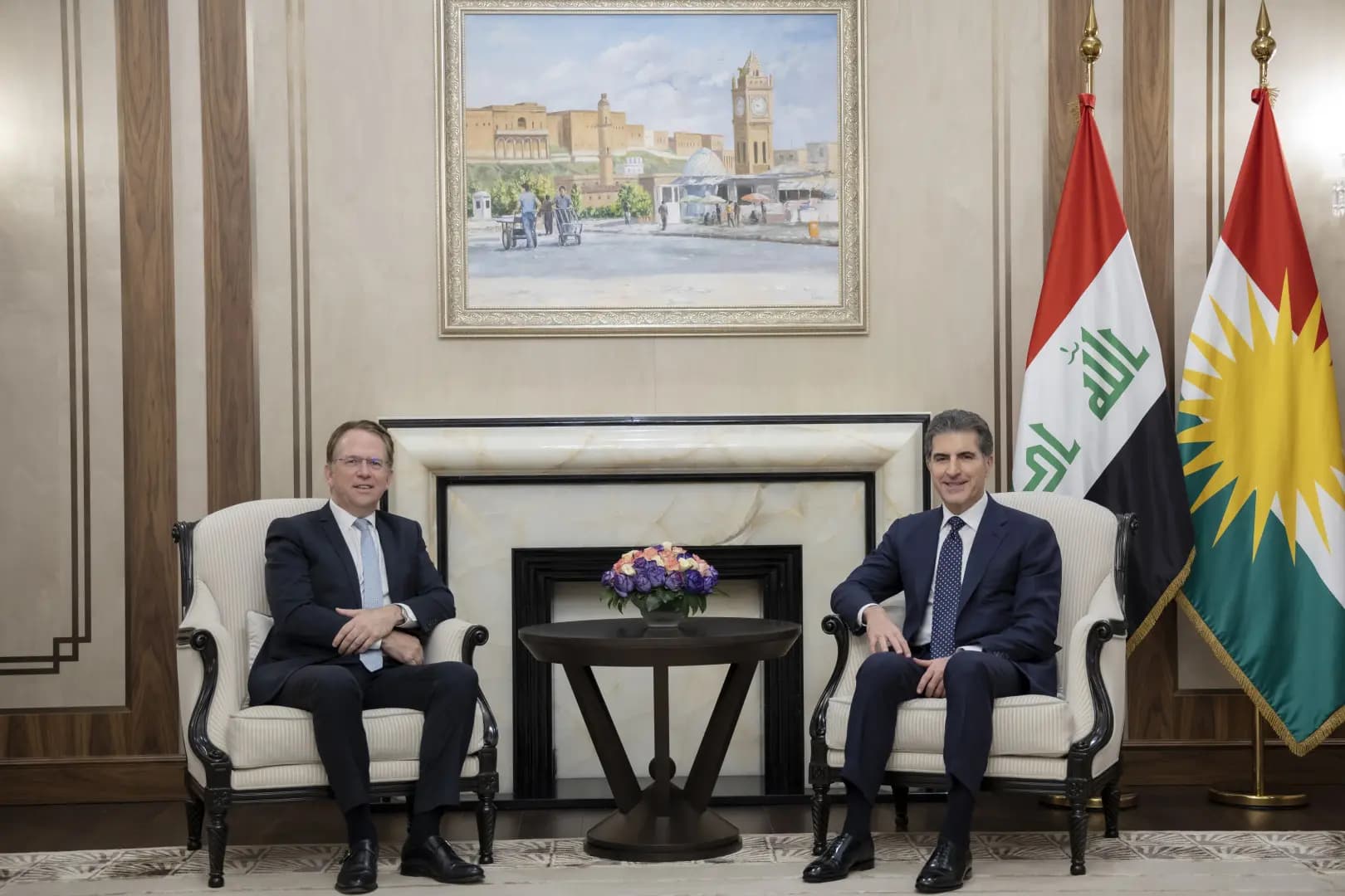 Patrick Durel û Nêçîrvan Barzanî / Wêne: Serokatiya Herêma Kurdistanê
