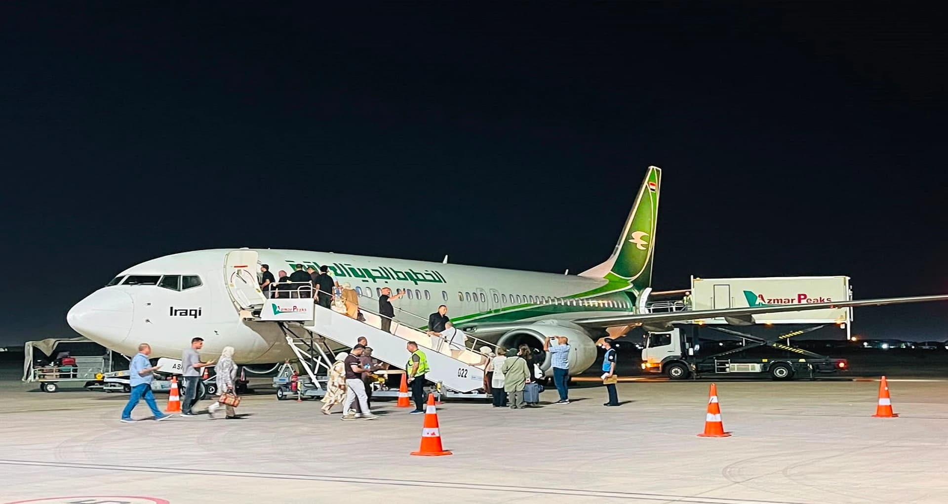 طائرة تابعة للخطوط الجوية العراقية في مطار كركوك الدولي
