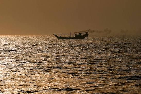 Iraqi fishing boat in the Gulf waters offshore of Iraq's southern Faw peninsula in Basra province, on August 5, 2025.  Photo: AFP