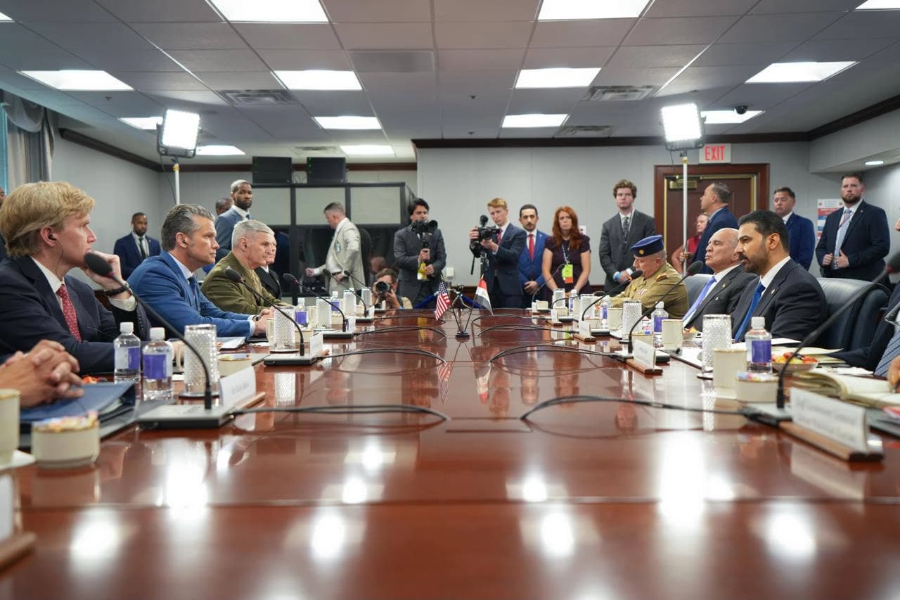 Iraqi Prime Minister Ali al-Zaidi and US Secretary of War Pete Hegseth met at the US Department of War on July 14, 2026. Photo: Iraqi Prime Minister's office