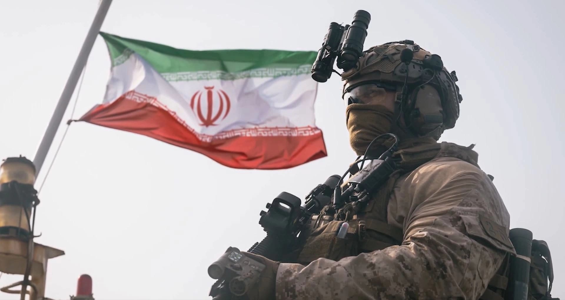 US solider on board of M/T Wen Yao in the Gulf of Oman, on July 17, 2026. Photo: Screengrab\CENTCOM