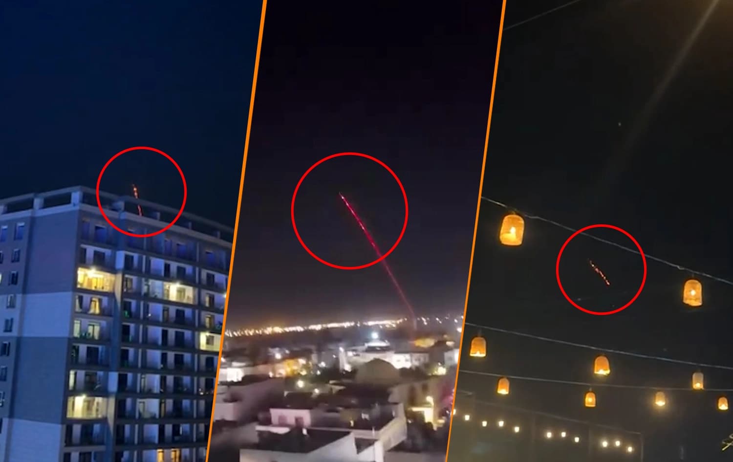 Footage showing drones being intercepted over Erbil on July 22, 2026. Photo: Rudaw