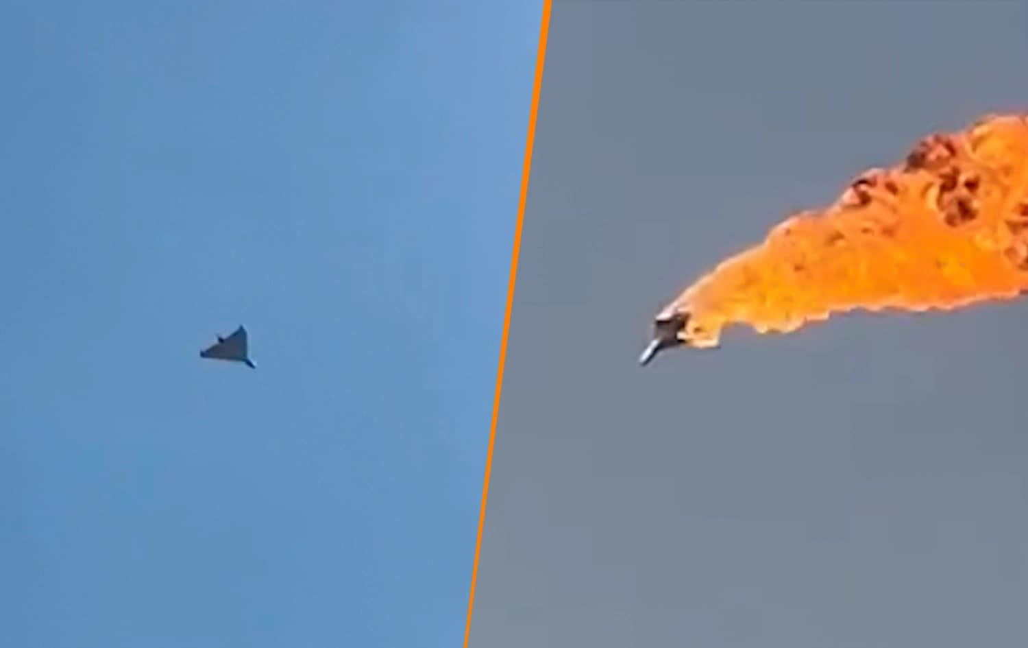 Drone explodes after being intercepted over Erbil on July 24, 2026. Photo: Screengrab/Rudaw