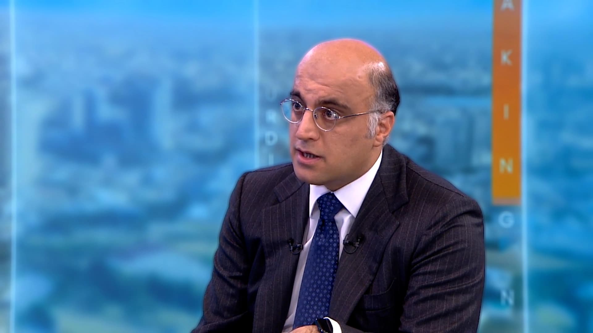 KRG PM's deputy chief of staff Aziz Ahmad speaking at Rudaw on July 28, 2026. Photo: Rudaw/screengrab