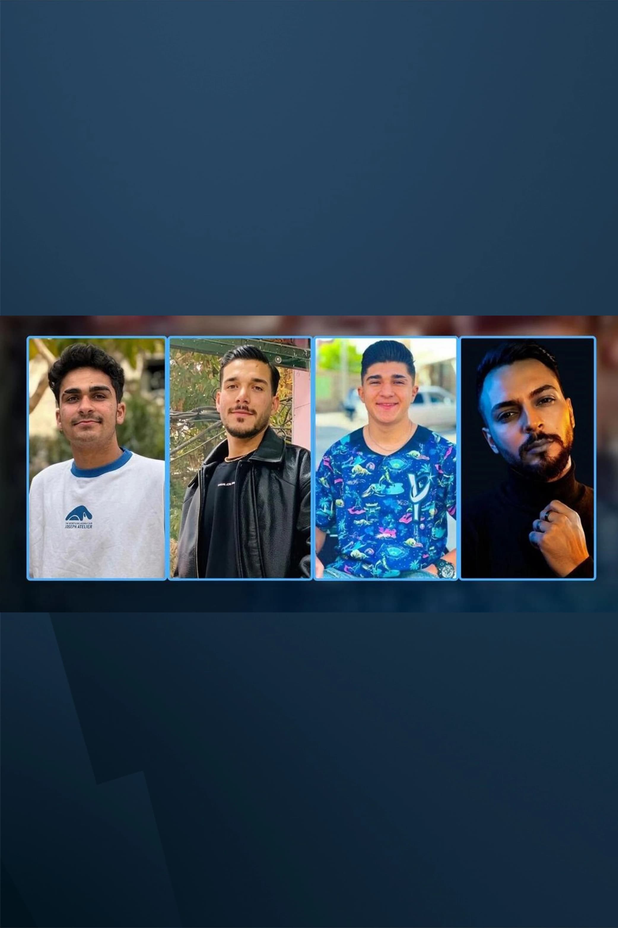 Amirmehdi Naeimifar, Mehdi Rostami, Seyed Alireza Seyedi, and Yasin Sarfaraz. Photo: Hengaw