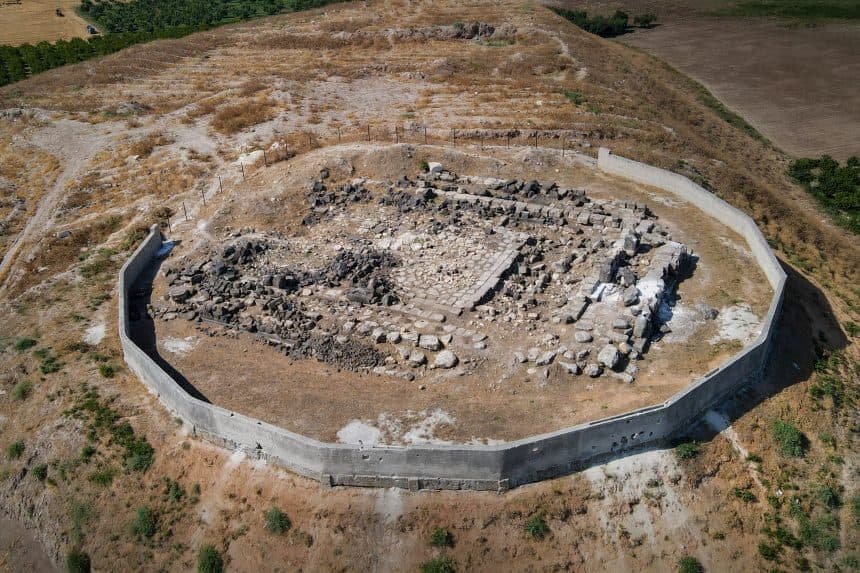 Aerial view of the Ain Dara archaeological site in Afrin, Aleppo countryside. Photo: SANA