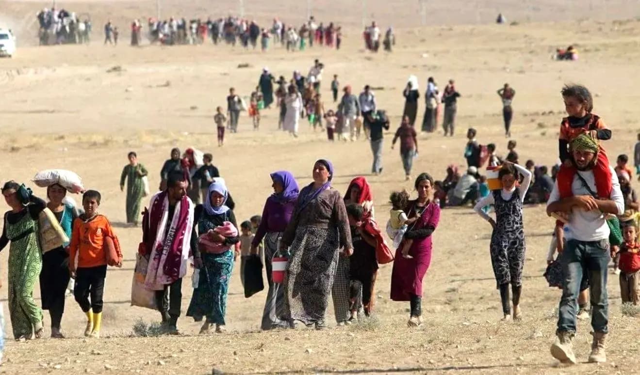 نزوح الإيزديين من سنجار عام 2014-صورة أرشيفية