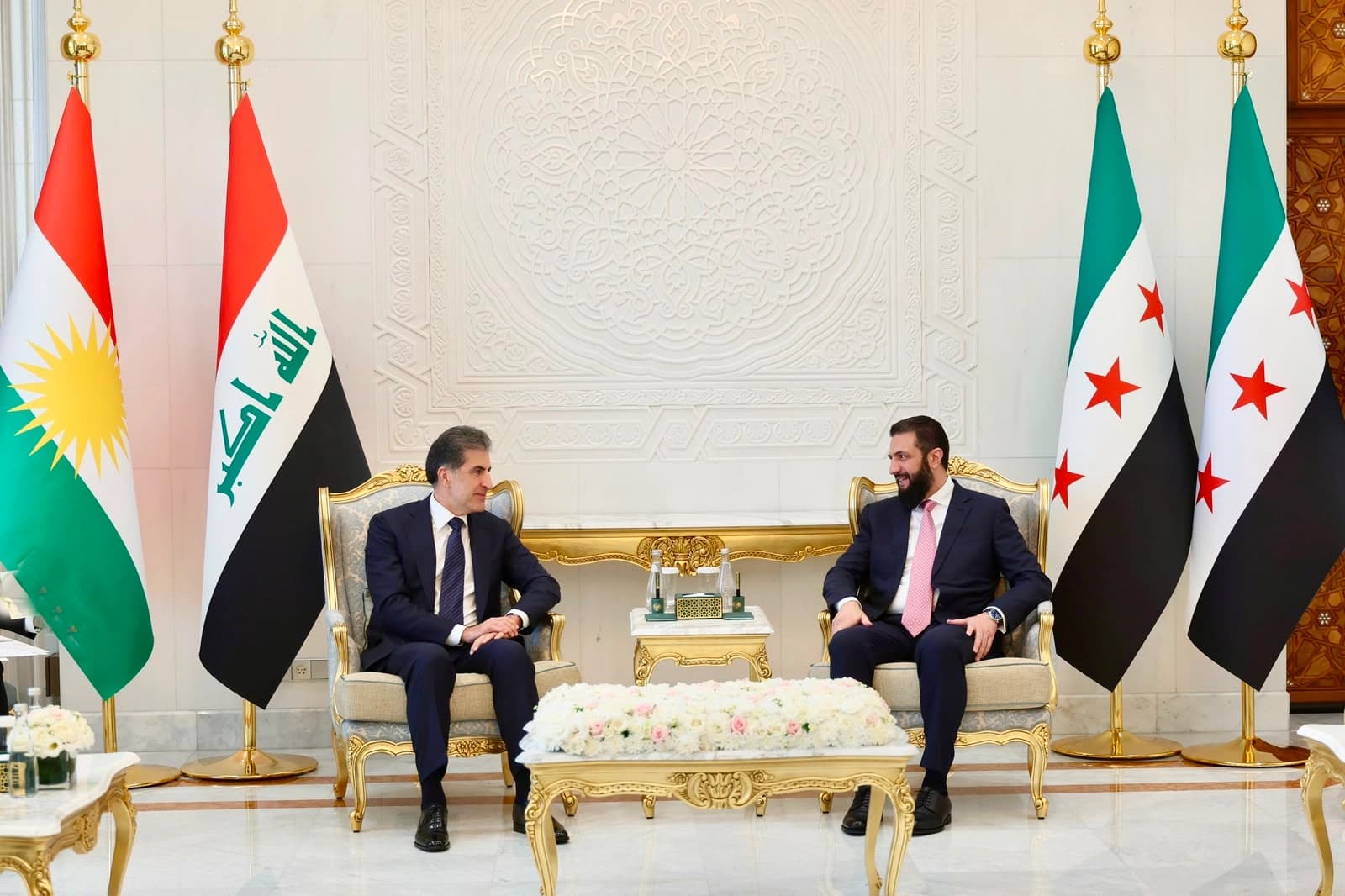 President Barzani and Sharaa in Damascus on August 3, 2026. Photo: Kurdistan Region Presidency