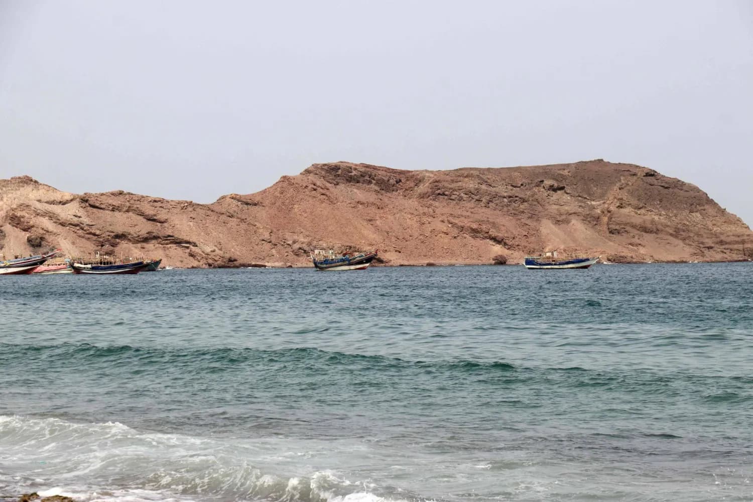 Small boats floating in the Bab al-Mandeb strait in the Red Sea. Photo: File/AFP