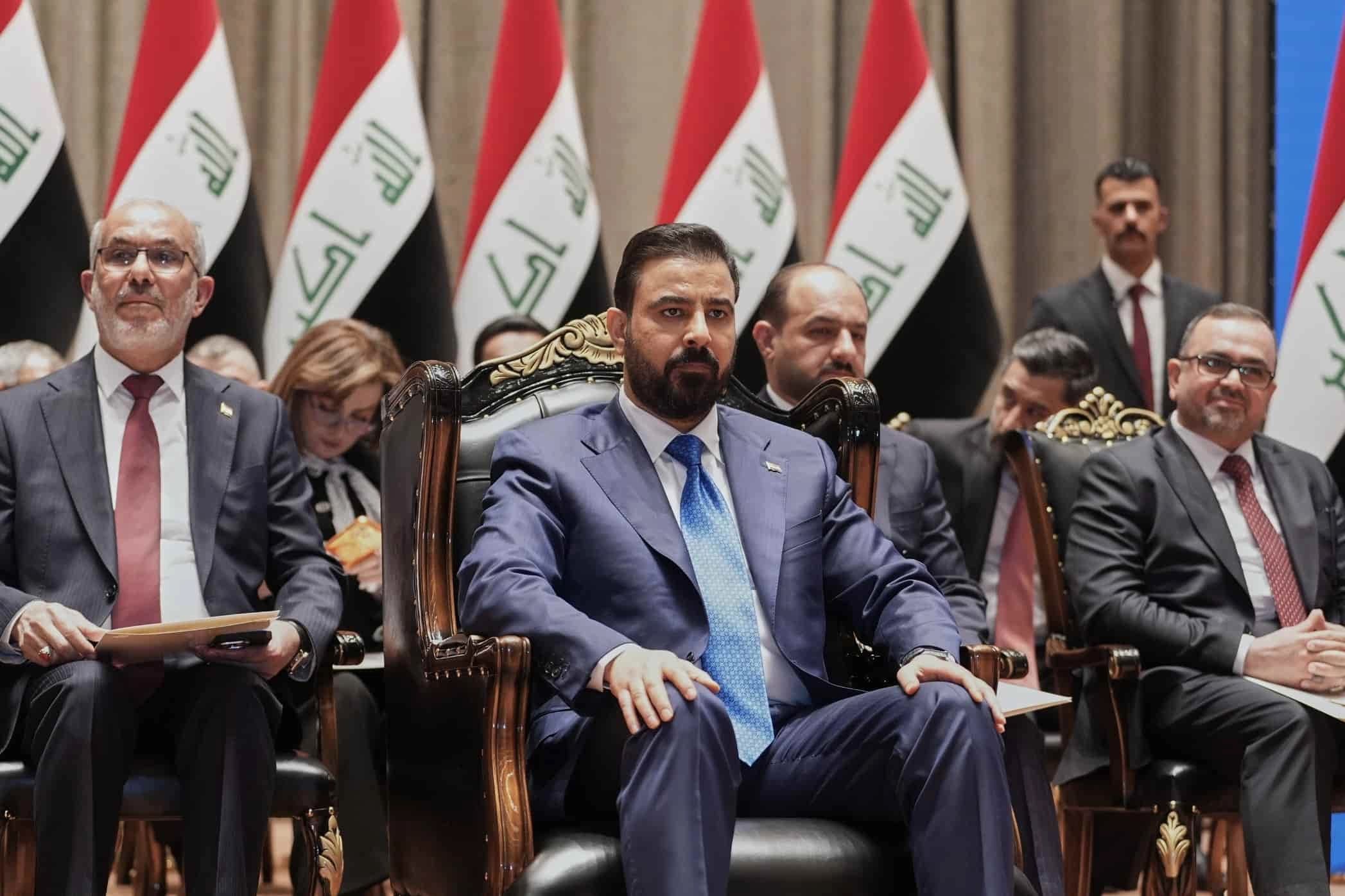 Iraqi Prime Minister Ali al-Zaidi (center) attends the parliament session to submit his government in Baghdad on May 14, 2026. Photo: Iraqi presidency