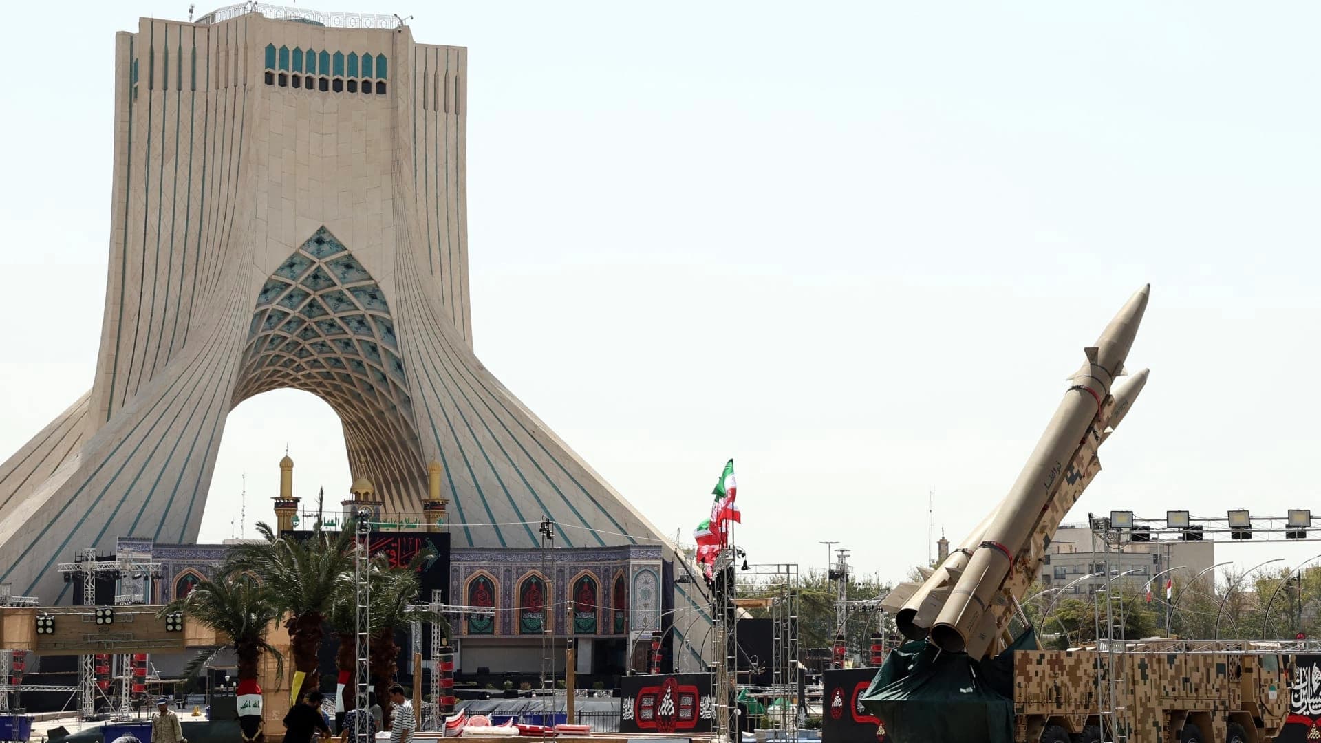 Iranian-made Zolfaghar missiles are displayed at Azadi Square in Tehran on July 24, 2026. File photo: AFP
