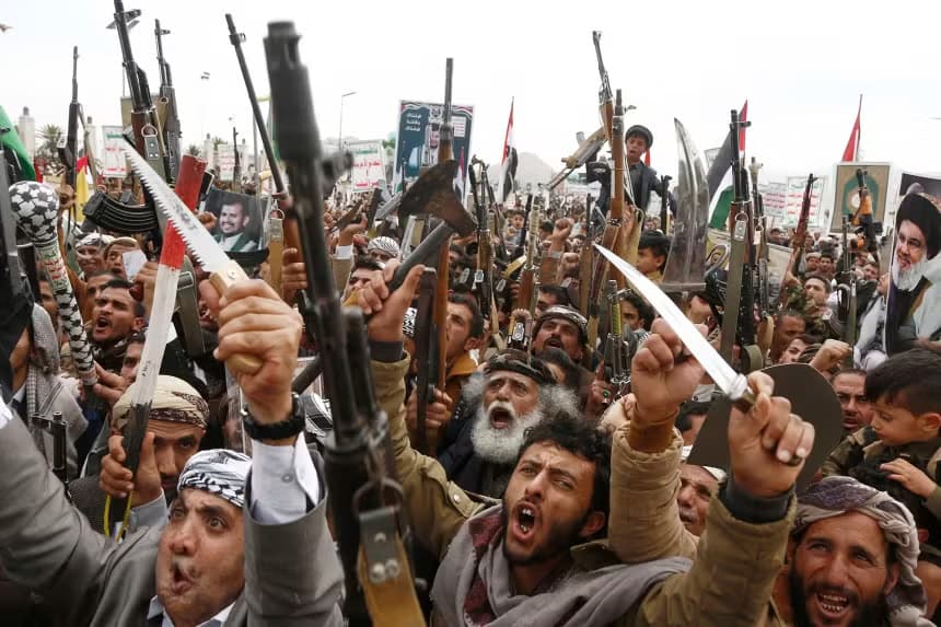 Xwenîşandeke Hûsiyan a li Senayê / Wêne: Mohammed Hamoud/Getty Images-Arşîv