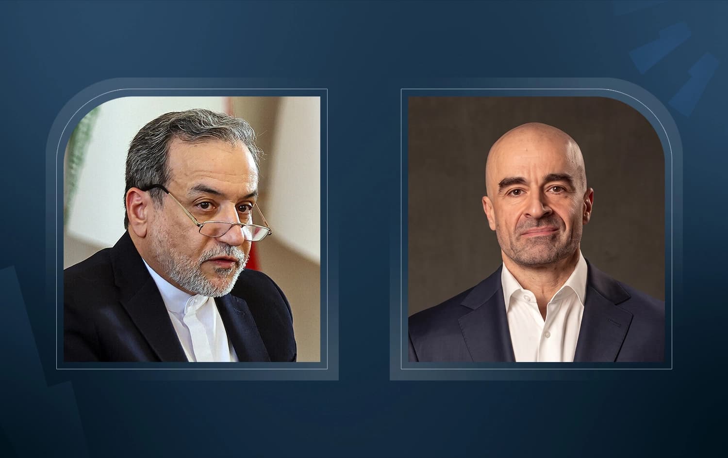 Iranian FM Abbas Araghchi (left) and PUK leader Bafel Talabani. Photo: IRNA/X (Graphics: Rudaw)