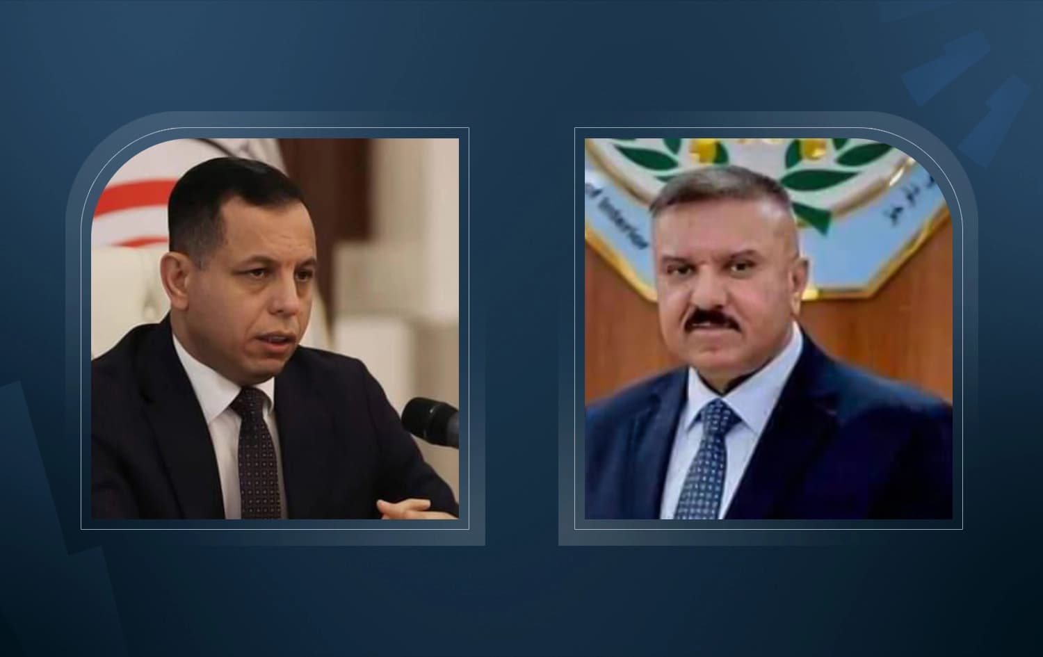 Iraqi Intelligence Service chief, Hamid al-Shatri (left), and Abdul-Amir al-Shammari (right), director of the office of Iraq's commander-in-chief of the armed forces. Graphic: Rudaw