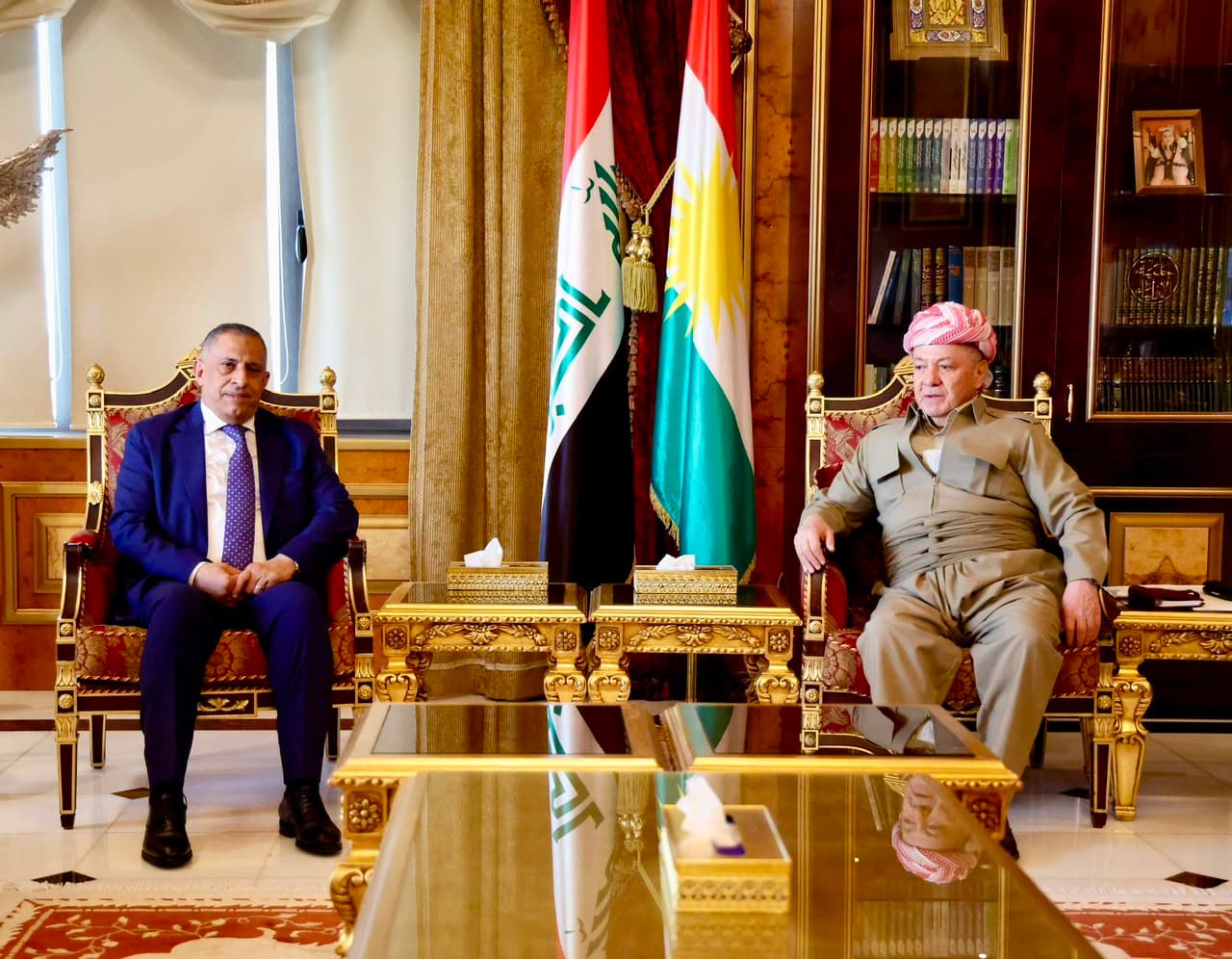 استقبال الرئيس مسعود بارزاني لمستشار الأمن القومي العراقي قاسم العبودي في أربيل