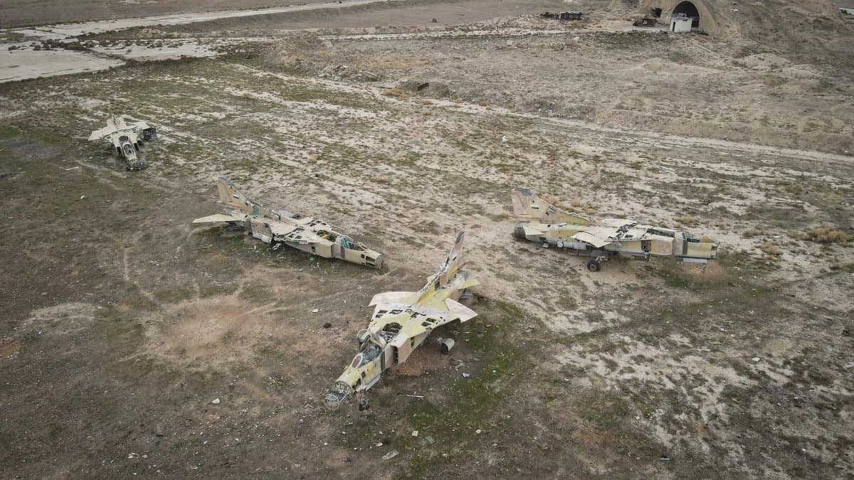 Decommissioned military planes at the Abu al-Duhur military airport in 2024. Photo: File/AFP