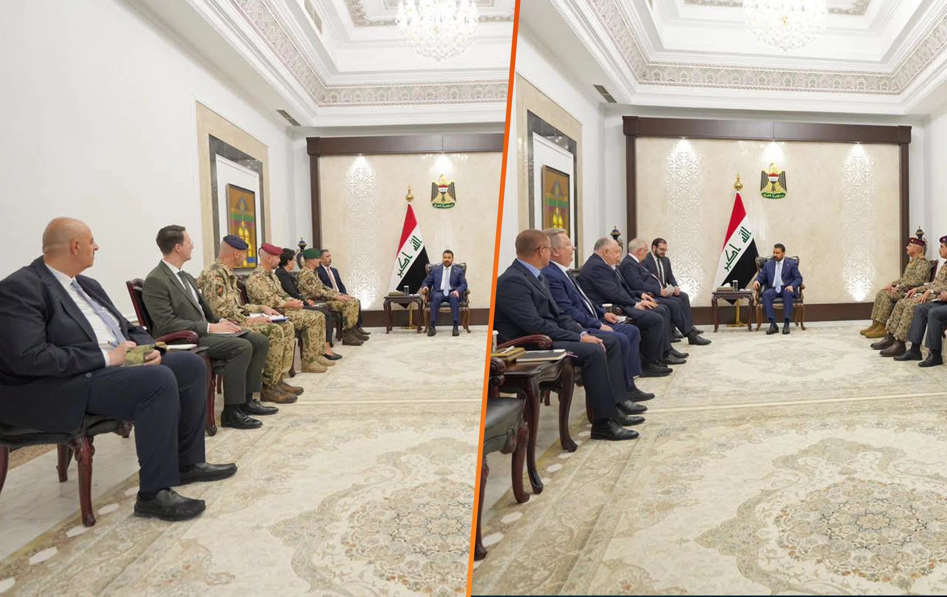 Prime Minister Ali-Zaidi held separate meetings with senior German and Russian defense officials in Baghdad on Monday, Aug 24, 2026. Photo: PM Media Office