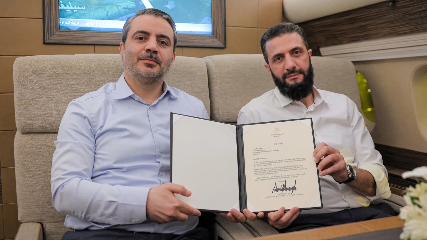 Suriye Dışişleri Bakanı Esad Şeybani ve Suriye Cumhurbaşkanı Ahmed Şara