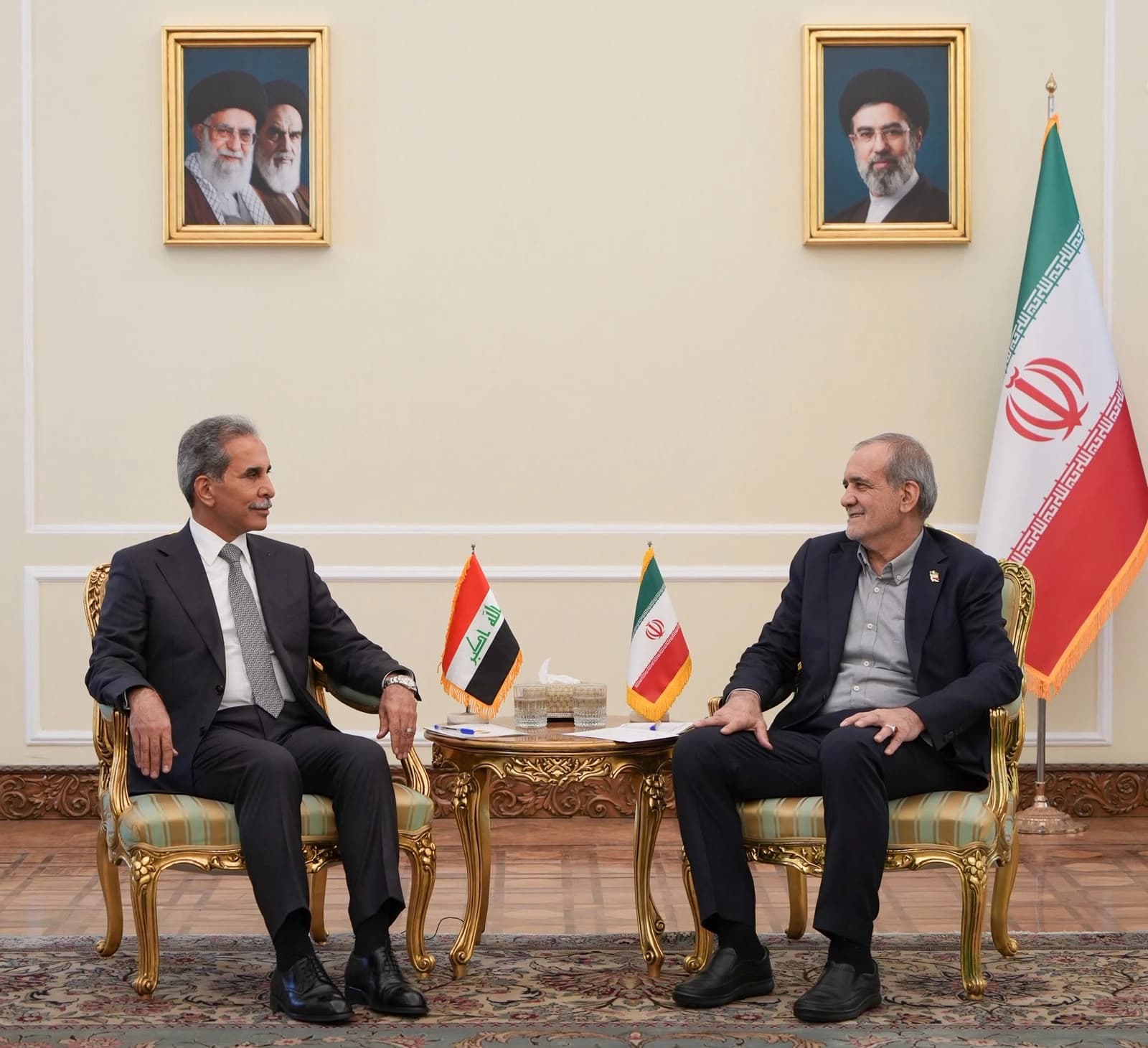 Iranian President Masoud Pezeshkian receives the head of Iraq's Supreme Judicial Council, Faiq Zidan, in Tehran on August 25, 2026. Photo: Supreme Judicial Council