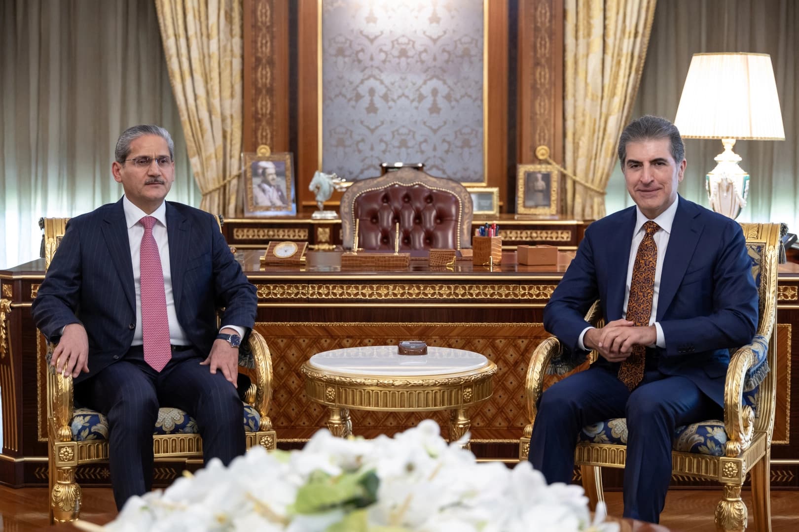 Kurdistan Region President Nechirvan Barzani receives the head of Iraq's Federal Commission of Integrity, Mohammed Ali al-Lami, in Erbil on August 26, 2026. Photo: Kurdistan Region Presidency