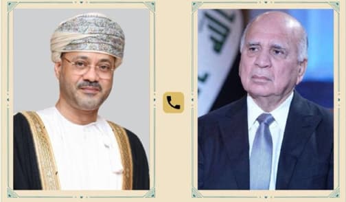 وزير الخارجية العراقية فؤاد حسين - وزير خارجية سلطنة عمان بدر البوسعيدي