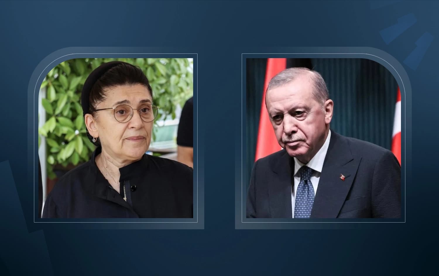 Kurdish politician Leyla Zana (left) and Turkish President Recep Tayyip Erdogan. Graphic: Rudaw