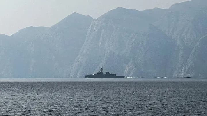 Navy vessel is seen sailing in the Strait of Hormuz on March 1, 2026. Photo: AFP