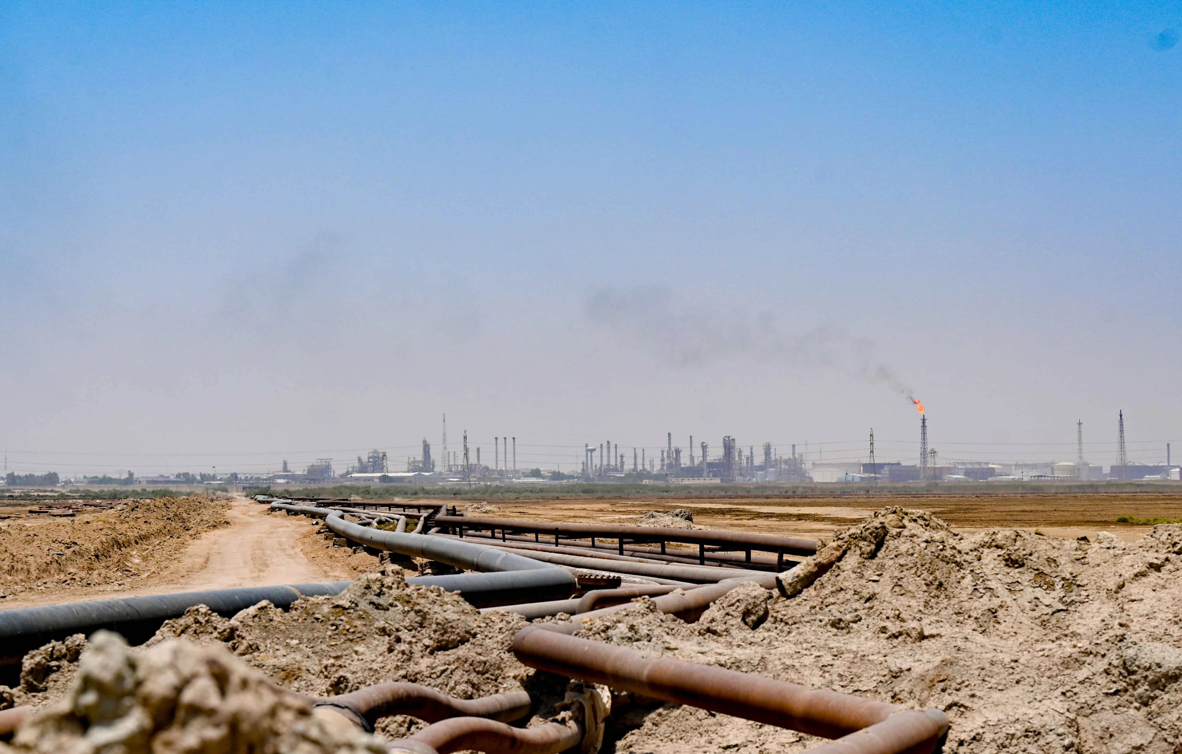 An oilfield in the southernmost Iraqi province Basra, on July 22, 2026. Photo: Rudaw