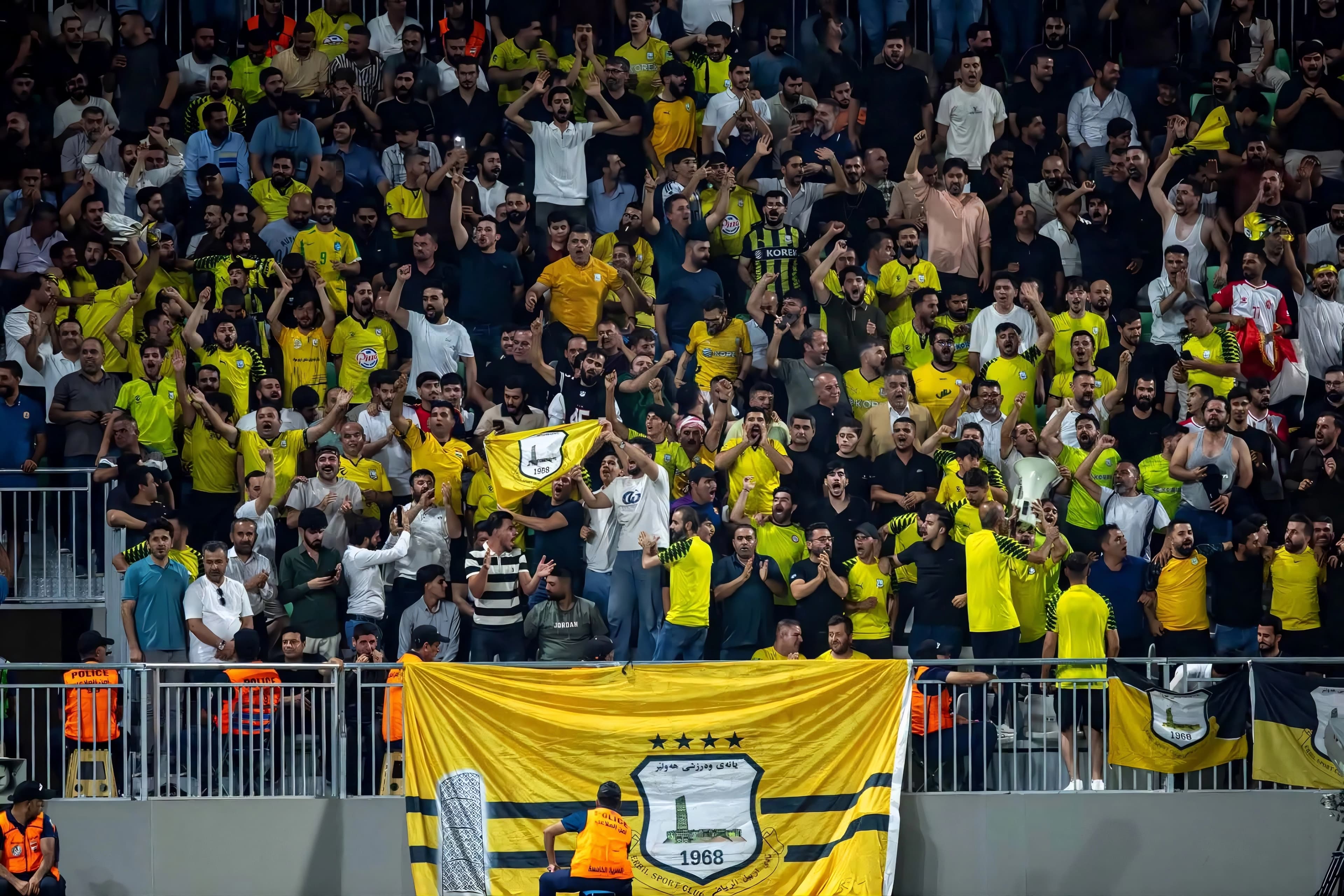 Erbil SC fans during the match in Baghdad on September 4, 2026.  Photo: Erbil SC