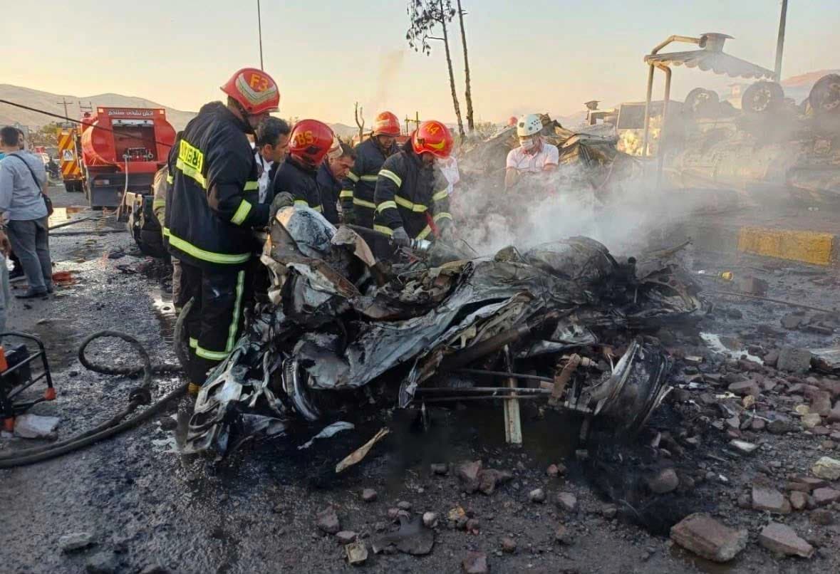 The aftermath of a traffic accident on the main Hamadan-Sanandaj highway in Iran’s Kurdistan province on September 5, 2026. Photo: Handout
