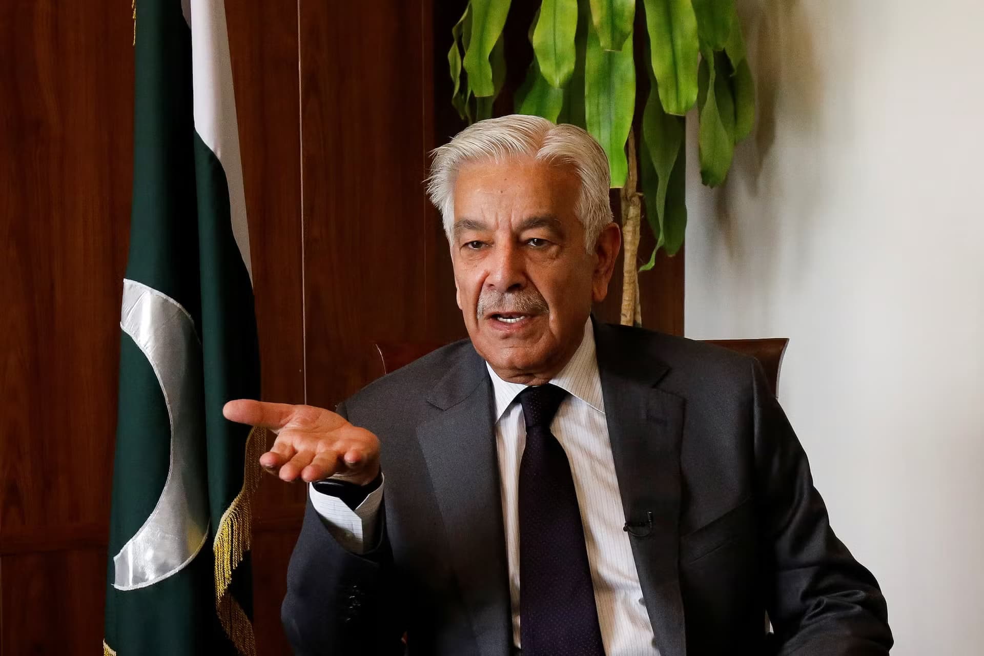 خواجە ئاسف، وەزیری بەرگریی پاکستان. وێنە: AFP