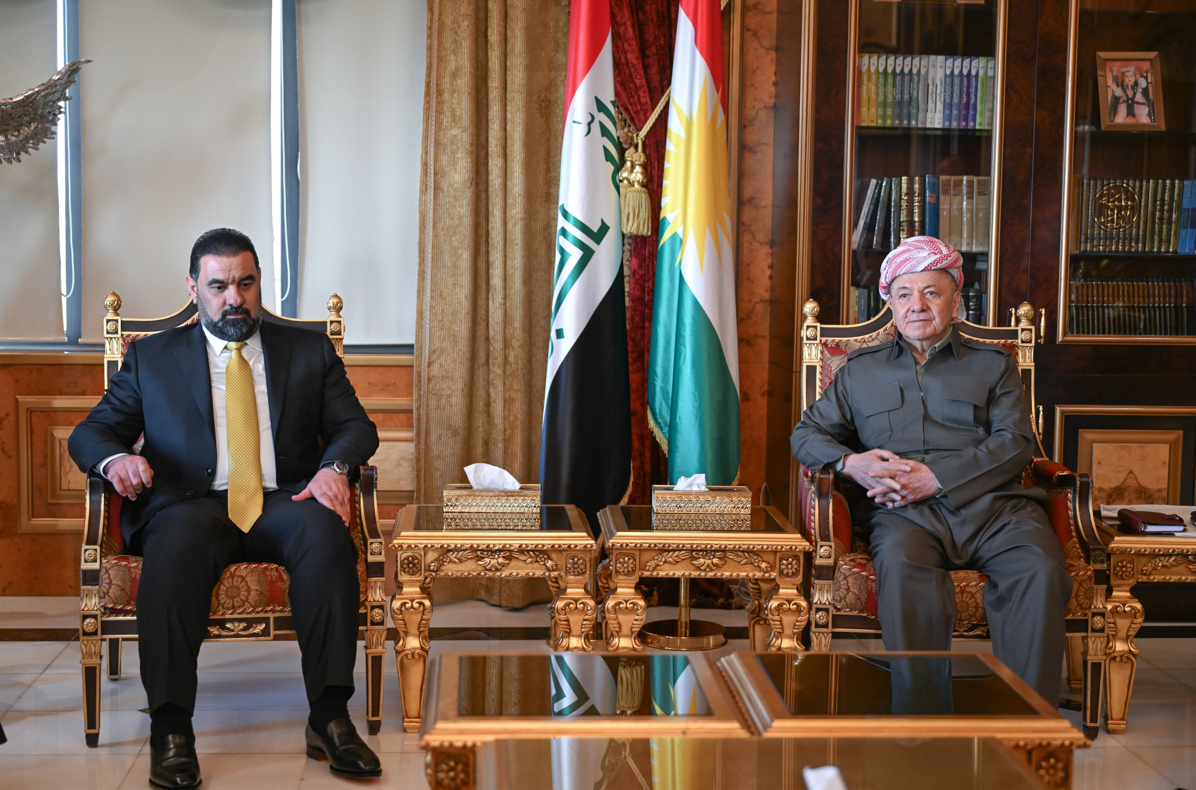 الرئيس مسعود بارزاني وهيبت الحلبوسي