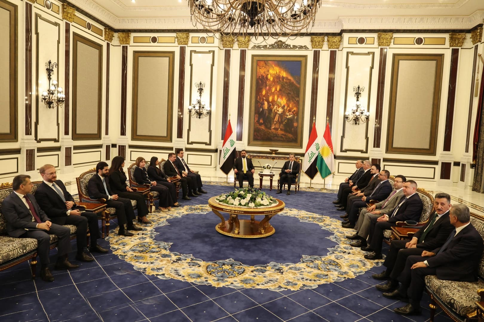 Kurdistan Region President Nechirvan Barzani hosting Iraqi Parliament Speaker Haibat al-Halbousi in Erbil on September 10, 2026. Photo: Kurdistan Region Presidency