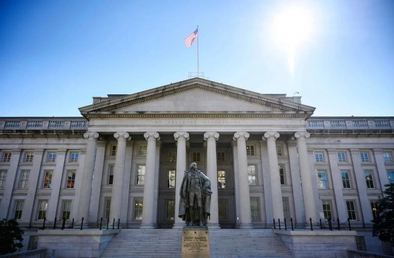 The US Treasury Department building in Washington, DC. File photo: AFP
