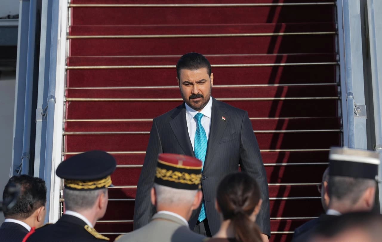 Iraq’s Prime Minister Ali al-Zaidi arrives in Paris on September 13, 2026. Photo: Prime Minister's office