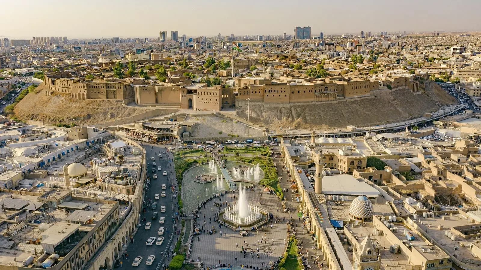 دیمەنێکی قەڵای هەولێر لە ئاسمانەوە؛ وێنە: بڵند تاهیر - رووداو
