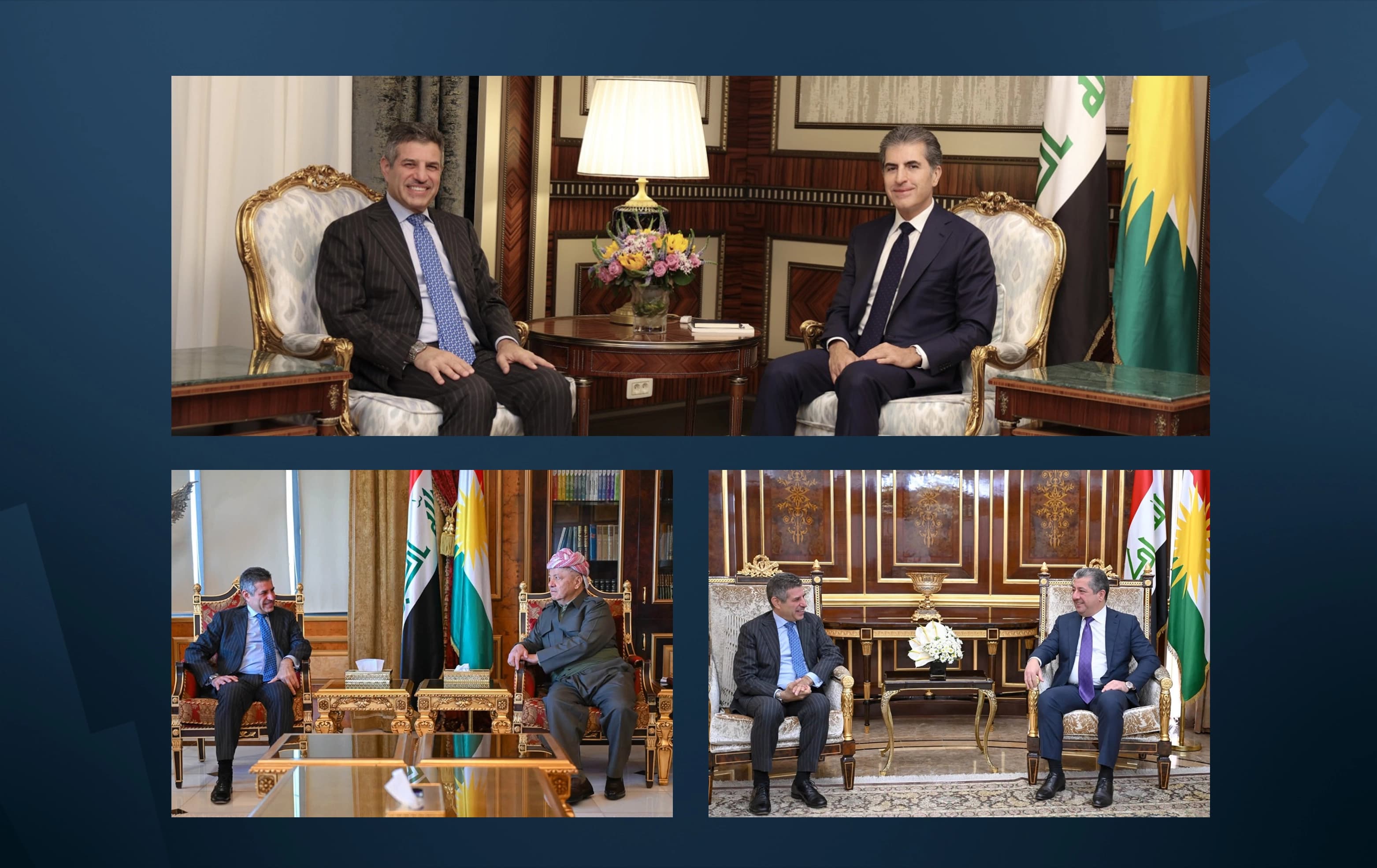 US envoy Steven Fagin meeting Kurdish leaders in Erbil on September 14, 2026. Photos: Presidency/Barzani HQ/Masrour Barzani