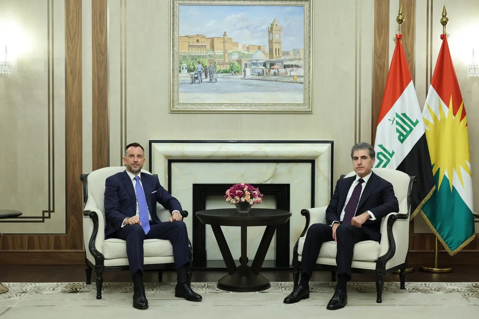 Niccolo Fontana û Nêçîrvan Barzanî / Wêne: Serokatiya Herêma Kurdistanê