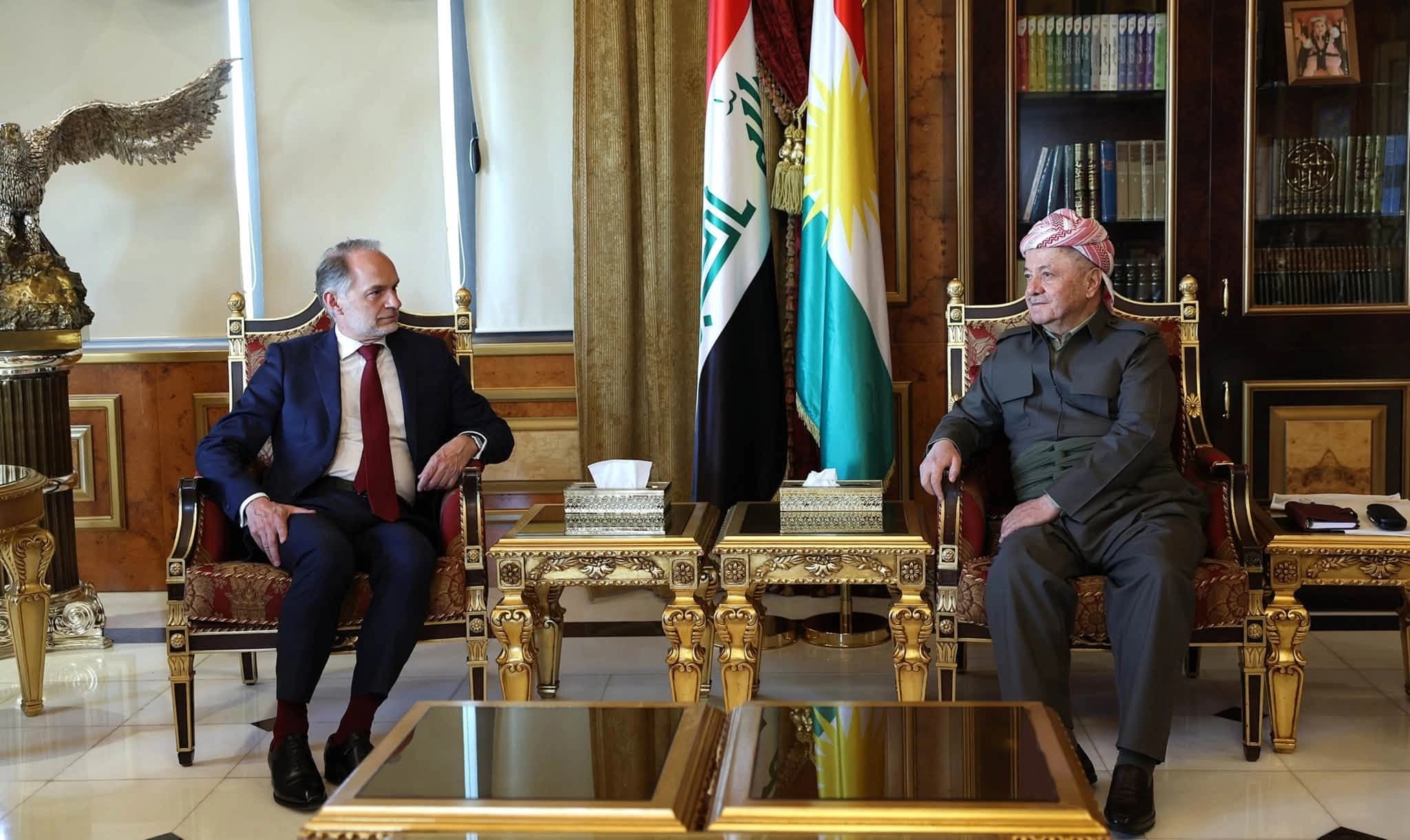 Emmaneul Mignot  û Serok Mesûd Barzanî / Wêne: Baregeha Barzanî